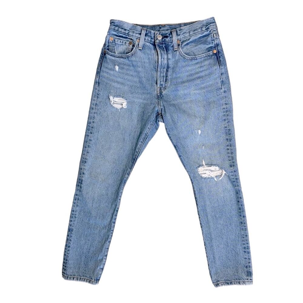 LEVI’S 501 Buttonfly Distressed Denim Jeans Women’s